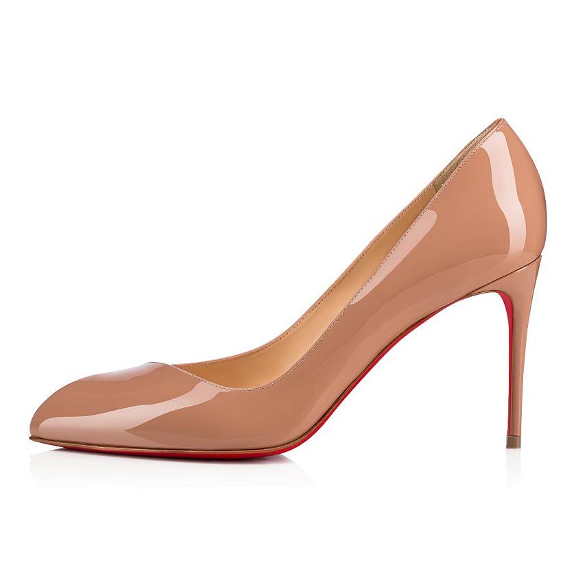 Women's Christian Louboutin Corneille 85mm Patent Leather Pumps - Nude [5891-432]